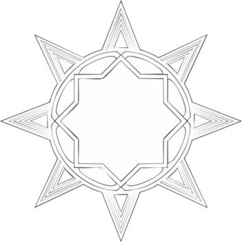 Geometric star design with layered triangles and geometric shapes vector