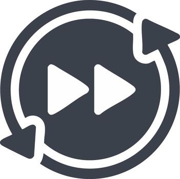 Repeat Playback Icon Circular Arrow Symbol Fast Forward Loop vector