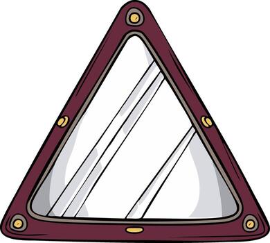 estilizado dibujos animados ilustración de un triangular ciencia ficción ventana o porta con un remachado marco vector