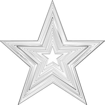 Abstract geometric star with repeating concentric outline pattern vector