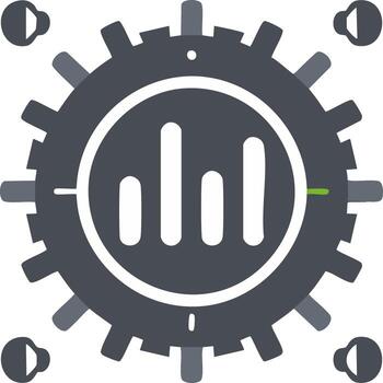 Sound System Configuration Icon with Gear Equalizer and Speakers vector
