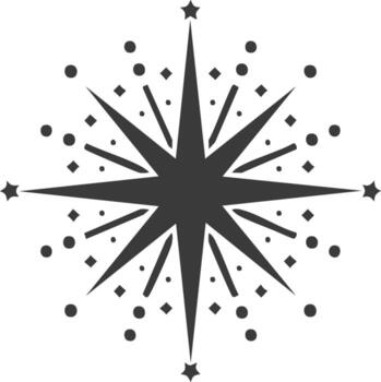 illustration of a stylized eight-pointed starburst design element vector