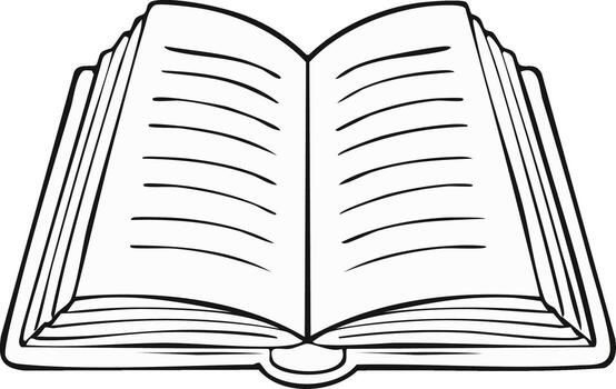 Simple Open Book Line Drawing Outline Symbol for Education Learning and Reading vector