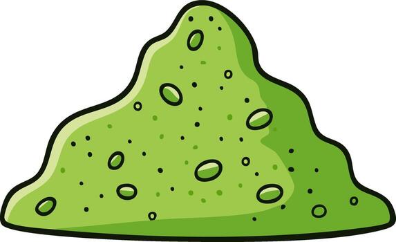 Cartoon Green Blob or Splatter with Bubbles and Spots for Games or Science Concepts vector