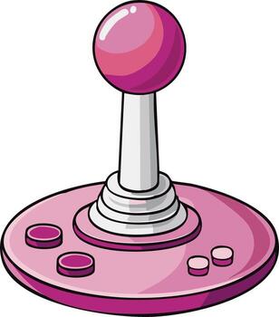 Pink Retro Arcade Joystick Gamepad Controller Illustration Gaming vector