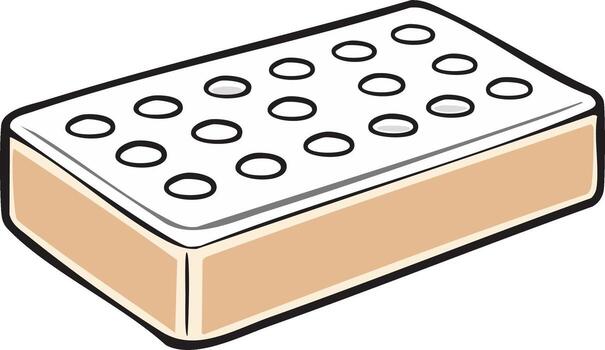 perforado edificio bloquear dibujos animados ilustración con uniforme circular agujeros vector