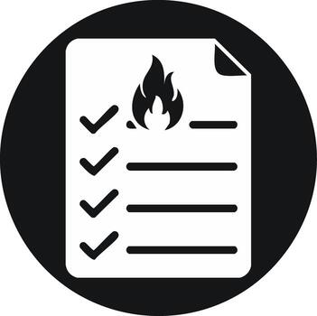 Urgent Priority Checklist Icon with Fire Symbol for Hot Tasks and Emergency Plans vector