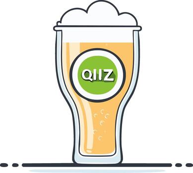 Illustration of a beer glass with frothy foam and text vector