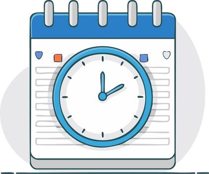 Calendar clock with time management concept vector