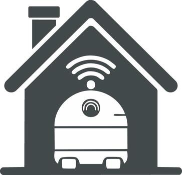 Smart Home Robot Technology Automation Device Inside a Building vector