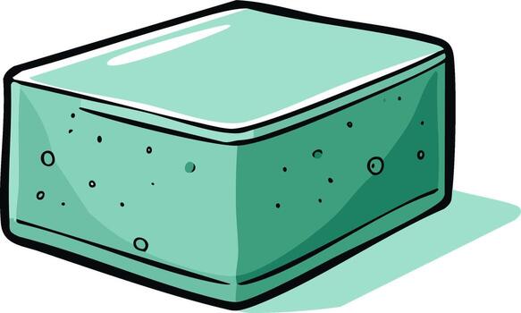 Illustration of a teal rectangular object with dots, simple art style vector