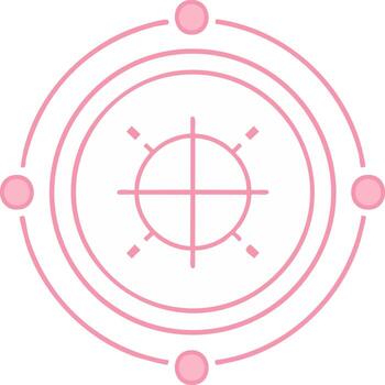 Abstract Pink Circular Design with Circles and Crosshair Element vector