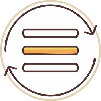 Hamburger menu icon three horizontal lines inside a circular refresh arrow symbol vector