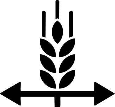 Grain Ear with Double Arrow Symbolizes Crop Yields and Production Processes vector