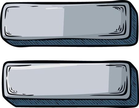 Two Blank Rectangular Buttons Hand Drawn vector