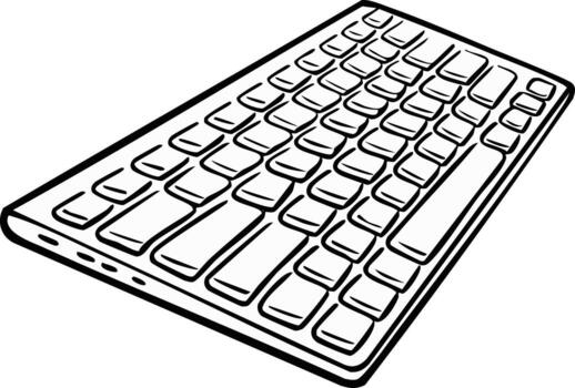 Keyboard Art Computer Input Device Sketch Buttons Keys Digital Tool vector