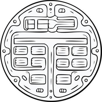 estilizado antiguo tribal símbolo con intrincado geométrico líneas y místico patrones vector