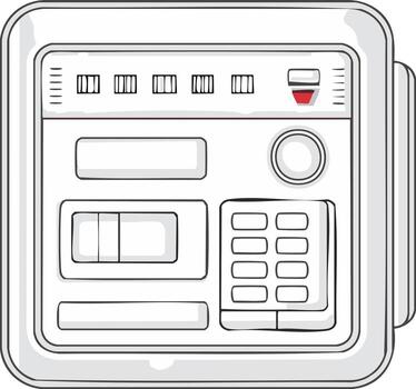 Modern Security System Control Panel with Buttons and Indicator Light vector