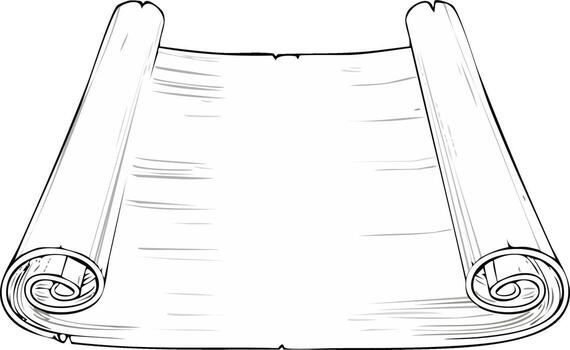 Ancient scroll unrolled with blank space for text illustration vector