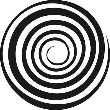 Abstract black and white spiral design element creating a hypnotic optical illusion vector
