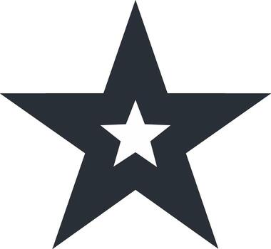 Five pointed star with five pointed smaller star inside shape vector