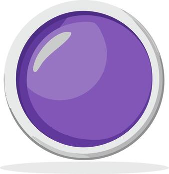 Purple glossy button or badge design with a white border on a white background vector