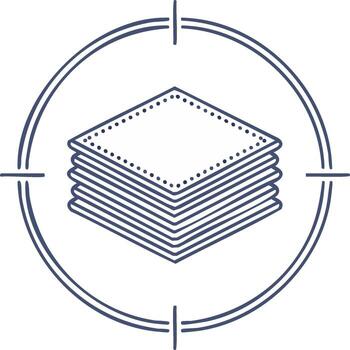 Neat Stack of Coasters, Circular Focus Icon Element, Design, Outline Art, Minimalist Art, Simple Illustration vector