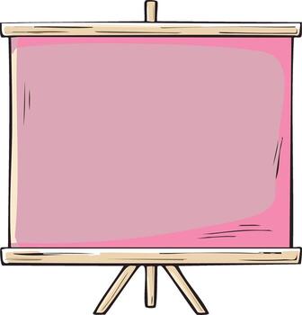 Illustration of Pink Presentation Screen on Easel Stand for Classroom Lecture or Business Meeting vector