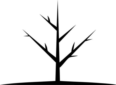 Abstract minimalist black silhouette of a leafless tree with pointed branches vector