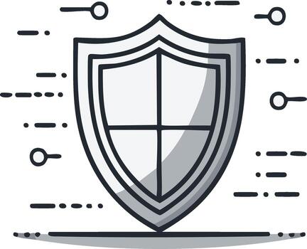 Digital security shield symbol for data protection and cyber defense concept vector