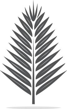 Palm Frond Silhouette Illustration with Gray Tones and Angular Leaf Shape vector