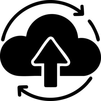 nube datos transferir y compartiendo flecha arriba firmar para apoyo sincronización y subir almacenamiento vector