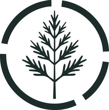 minimalista eneldo hierba puntilla icono dentro un segmentario circulo marco ilustración vector