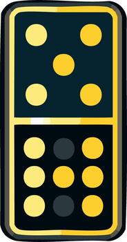Domino Tile with Five and Seven Dots Board Game Piece Recreation vector