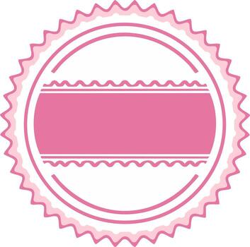 Pink Rosette Badge with Empty Banner for Text vector