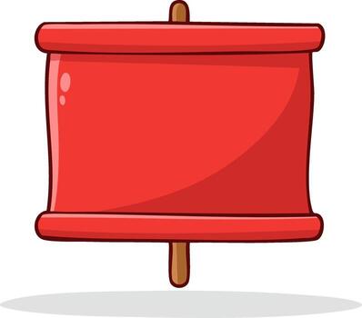 Vibrant Red Blank Cartoon Scroll Banner for Custom Text Message vector