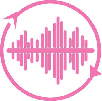 circular rosado sonido ola igualada con actualizar flecha icono vector