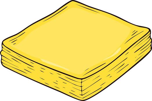 Stack of yellow paper sheets illustration note pads drawing memos vector