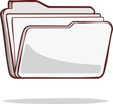 estilizado gris carpetas apilado representando datos almacenamiento y documento organización vector