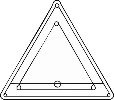 Triangular Rack for Billiard Balls, Line Art Diagram vector