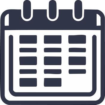 Hand drawn style calendar icon for scheduling appointments, planning events, and managing time vector
