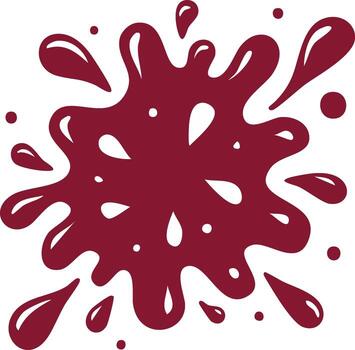 Dynamic Splatter of Deep Red Liquid Abstract Art with Droplets vector