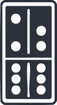 Domino Tile Depicting Four and Six Spot Combination in a Simple Graphic Style vector