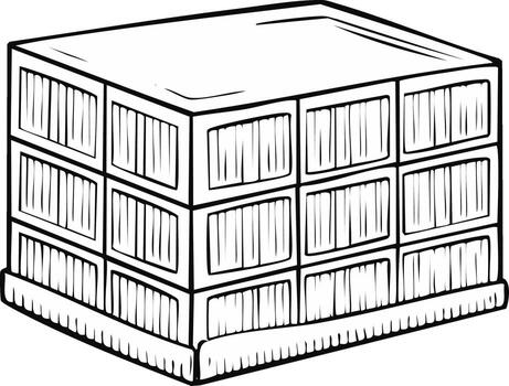 Illustration of a Modern Multi Tiered Bookshelf Unit Full of Books vector