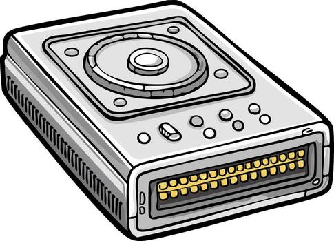 Compact Portable Digital Audio Player Illustration with Scroll Wheel and Connector Port vector