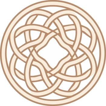 Intricate Celtic knot illustration, interlocked pattern, circle symbol for design elements vector