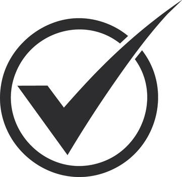 Check Mark Symbol Inside a Circle Shape Concept of Approval Confirmation vector