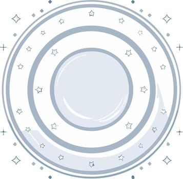 resumen circular concéntrico anillos con dispersado estallidos de estrellas y puntos vector