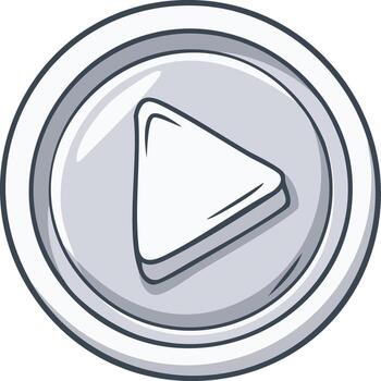 Simple Play Button Icon with a Stylized Design and Smooth Gray Tones vector