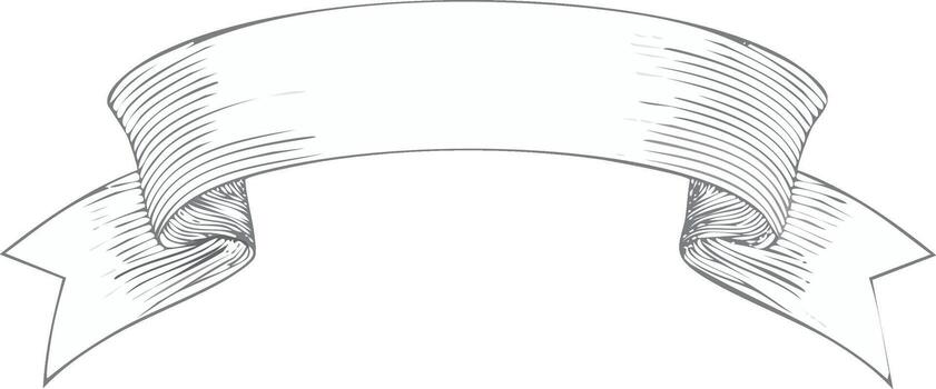 Elegant Engraved Ribbon Banner Design Element Text Frame Scroll vector